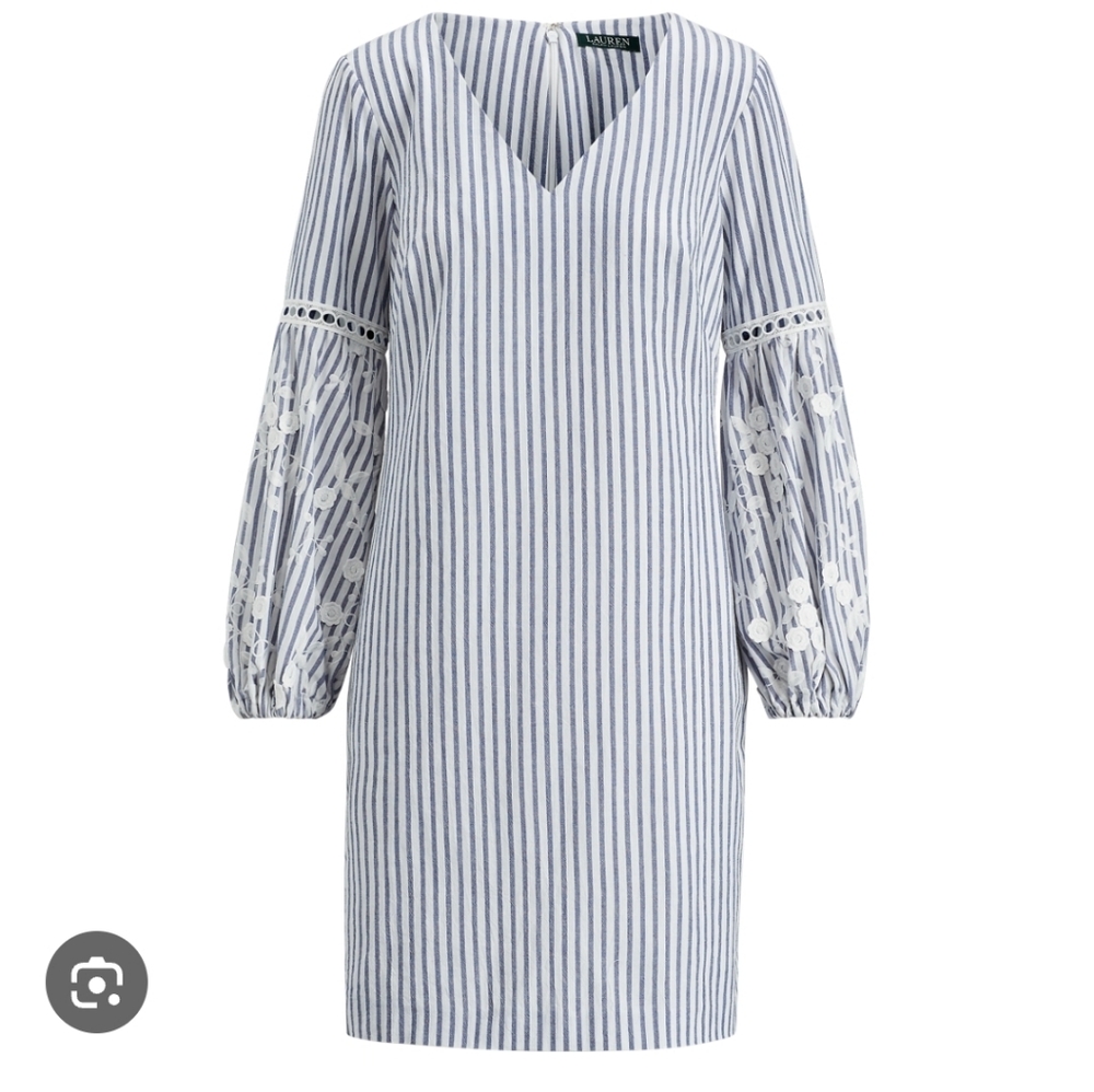 Lauren Ralph Lauren Blue and White Striped Dress - Picture 1 of 4